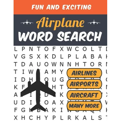 Airplane Word Search: Airline Pilot Gifts Aviation Themed Puzzles for Adults