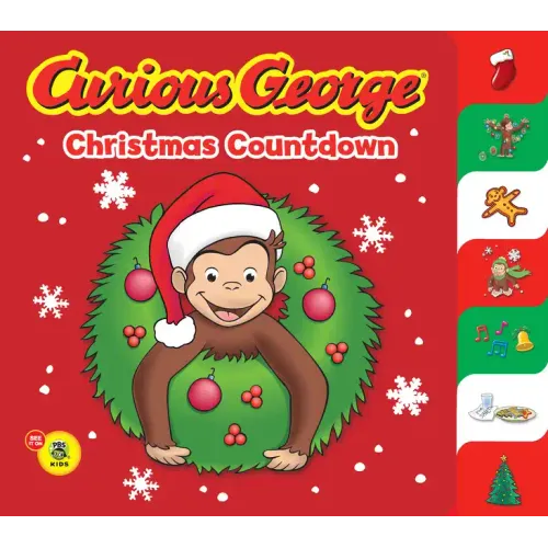 Curious George Christmas Countdown Tabbed Board Book (Cgtv): A Christmas Holiday Book for Kids
