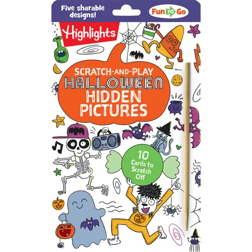 Scratch-And-Play Halloween Hidden Pictures: Not-Too-Spooky Halloween Scratch Off Puzzles for Kids 6 and Up, 10 Halloween Picture Activity Cards to Sha