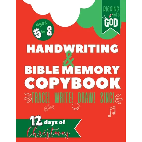 Christmas Handwriting & Bible Memory Copybook For Kids Ages 5-8: Trace Scripture Verses and Help Children Memorize the Christmas Story by Drawing, Sin