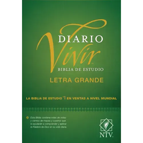 Biblia de Estudio del Diario Vivir Ntv, Letra Grande (Tapa Dura, Letra Roja)