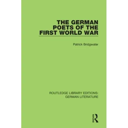 The German Poets of the First World War
