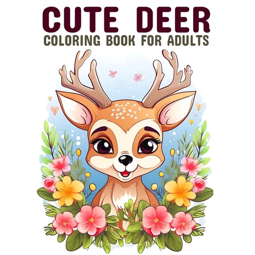 Cute deer coloring book for adults: Whimsical Adventures: Coloring the World of Deer for Adults