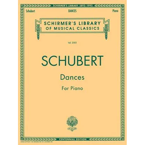 Dances for Piano: Schirmer Library of Classics Volume 2003 Piano Solo