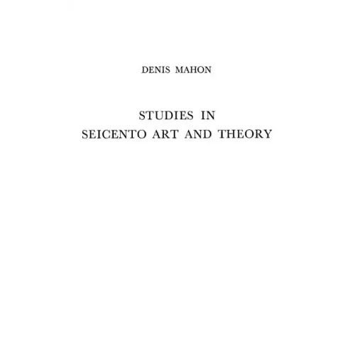 Studies in Seicento Art and Theory