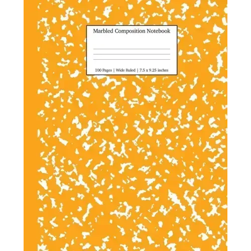 Marbled Composition Notebook: Orange Marble Wide Ruled Paper Subject Book