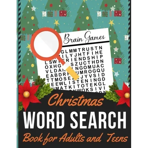 Christmas Word Search Book for Adults and Teens: Holiday themed word search puzzle book Puzzle Gift for Word Puzzle Lover Brain Exercise Game