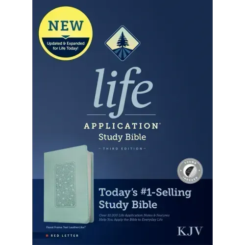 KJV Life Application Study Bible, Third Edition (Leatherlike, Floral Frame Teal, Indexed, Red Letter)