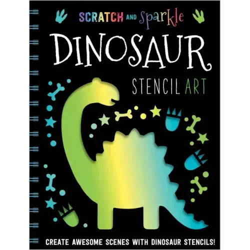Scratch and Sparkle Dinosaur Stencil Art