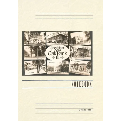 Vintage Lined Notebook Greetings from Oak Park, Illinois