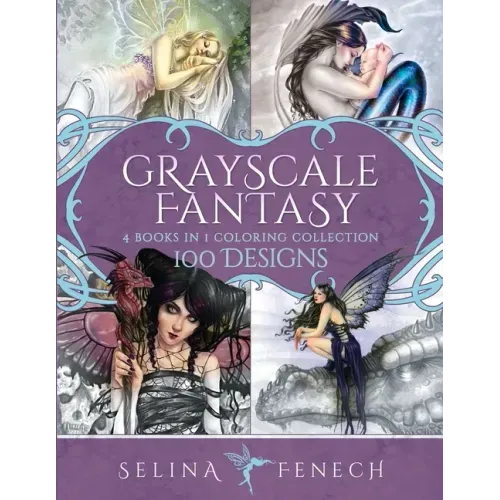 Grayscale Fantasy Coloring Collection: 100 Designs