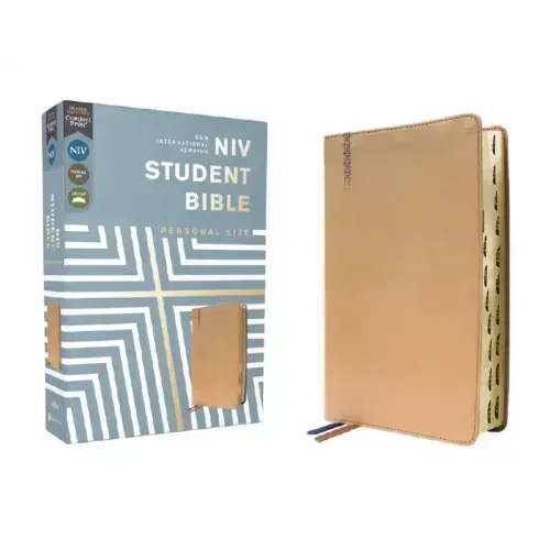 Niv, Student Bible, Personal Size, Leathersoft, Tan, Thumb Indexed, Comfort Print