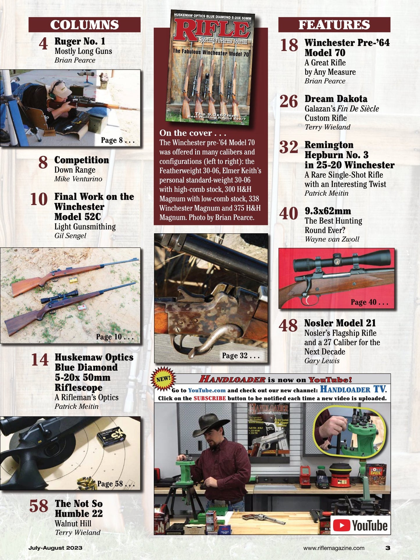Rifle July 2023 - The Sporting Firearms Journal: Covering Rifles From The 1800s To Modern Rifles, Sporterized Rifles, Modern Hunting Rifles, Long Range Rifles & More