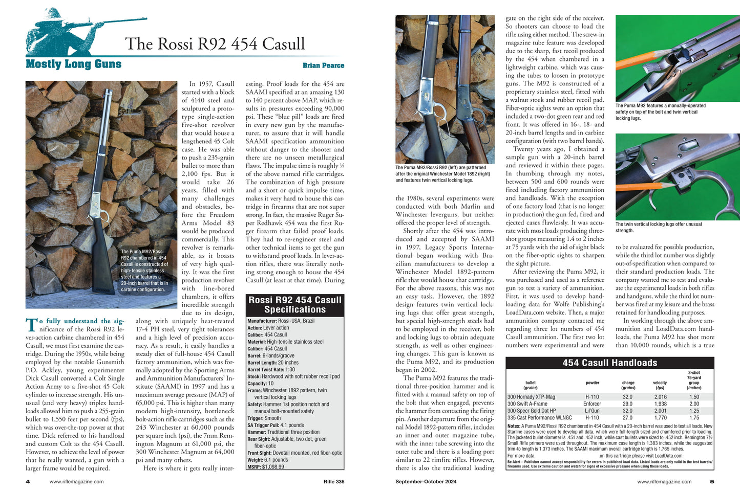 Rifle - September 2024: Keeping Rifle Barrels Cool During Load Development, Smith & Wesson Model 1854, Savage Arms 110 Trail Hunter In 400 Legend, Strasser RS 14 Evolution, The 22 Long Rifle & More!