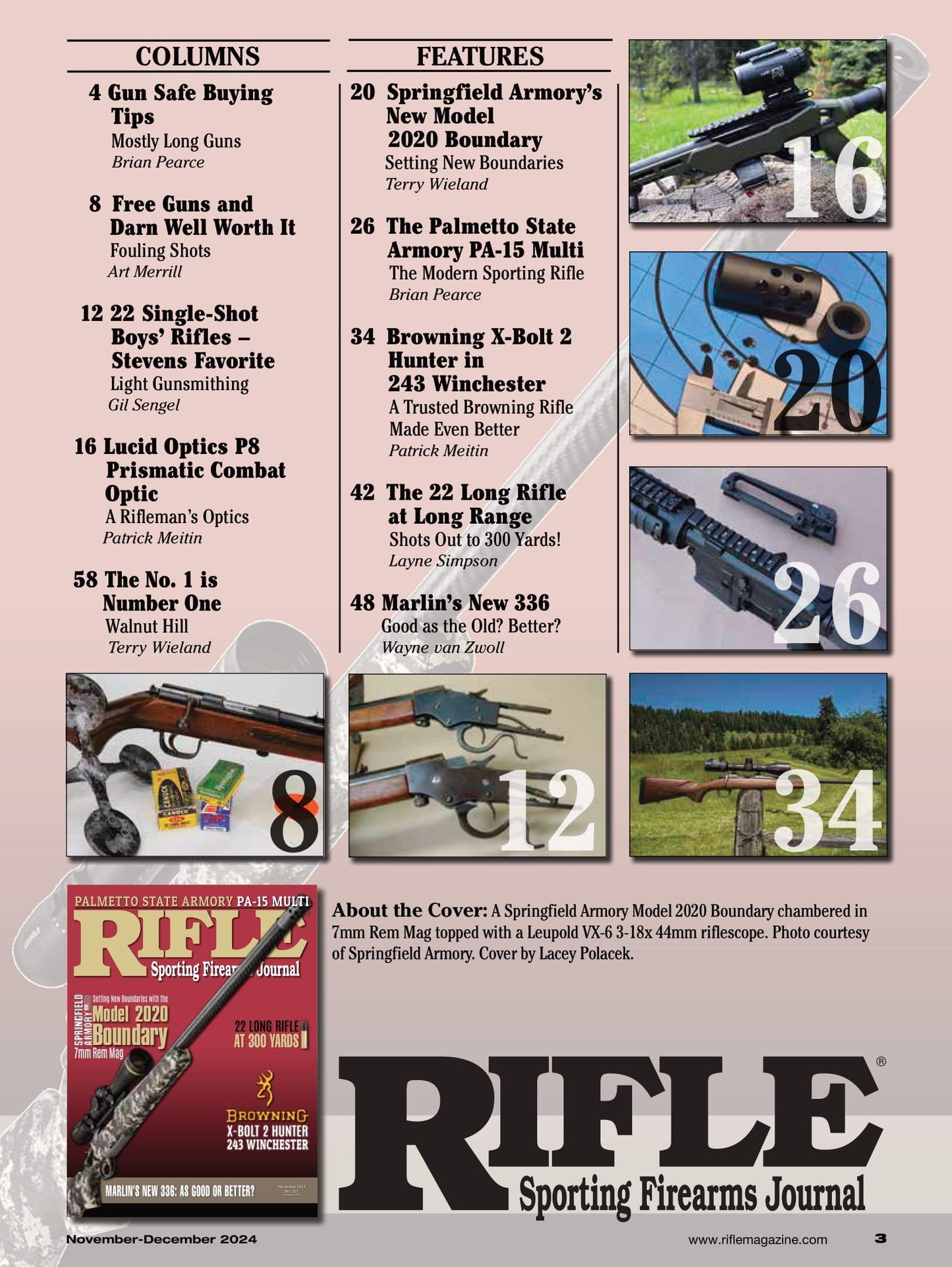 Rifle - November 2024: Palmetto State Armory PA-15 Multi, New Model 2020 Boundary, 22 Long Rifle At 300 Yards, Marlin's New 336: As Good Or Better?, X-Bolt 2 Hunter 243 Winchester & More!