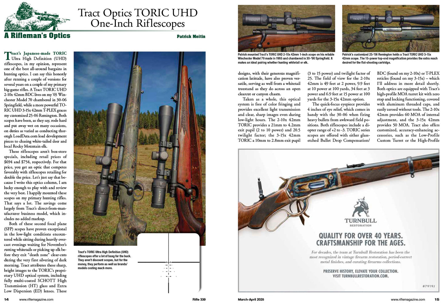 Rifle - March 2025: Everything You Need To Know About Suppressors Pt 2, 6MM Remington, Favorite Rifle & Loads, 280 Ackley Improved, Colt’s CBX TAC Hunter, Marlin Model 1894 Trapper 357 Magnum & More!