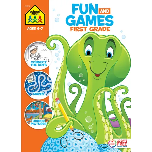 School Zone Fun and Games First Grade Activity Workbook