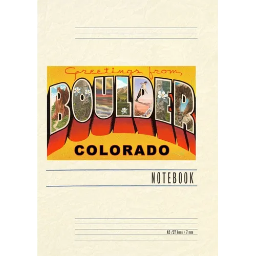 Vintage Lined Notebook Greetings from Boulder, Colorado