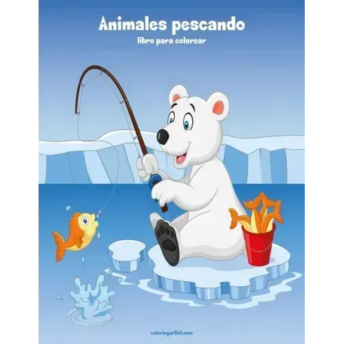 Animales pescando libro para colorear 1
