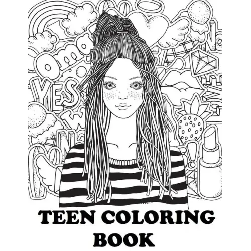 Teen Coloring Book: Cute Coloring Book for Teen Girls