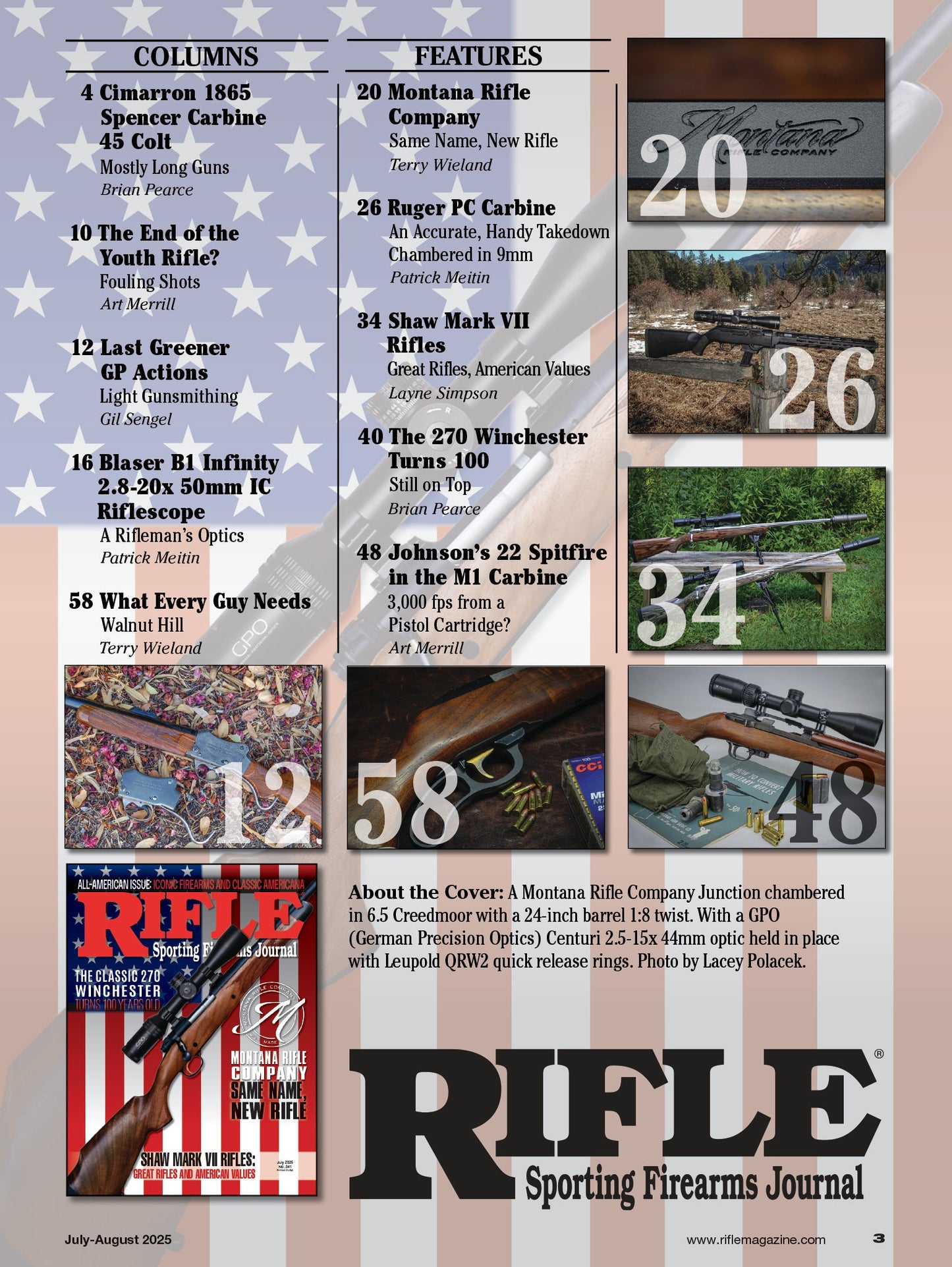 Rifle - July 2025: All American Issue, Iconic Firearms & Classic Americana, 270 Winchester Turns 100, Shaw Mark VII Rifles, Montana Rifle Company, Essential Gear For Gun Enthusiasts & More!