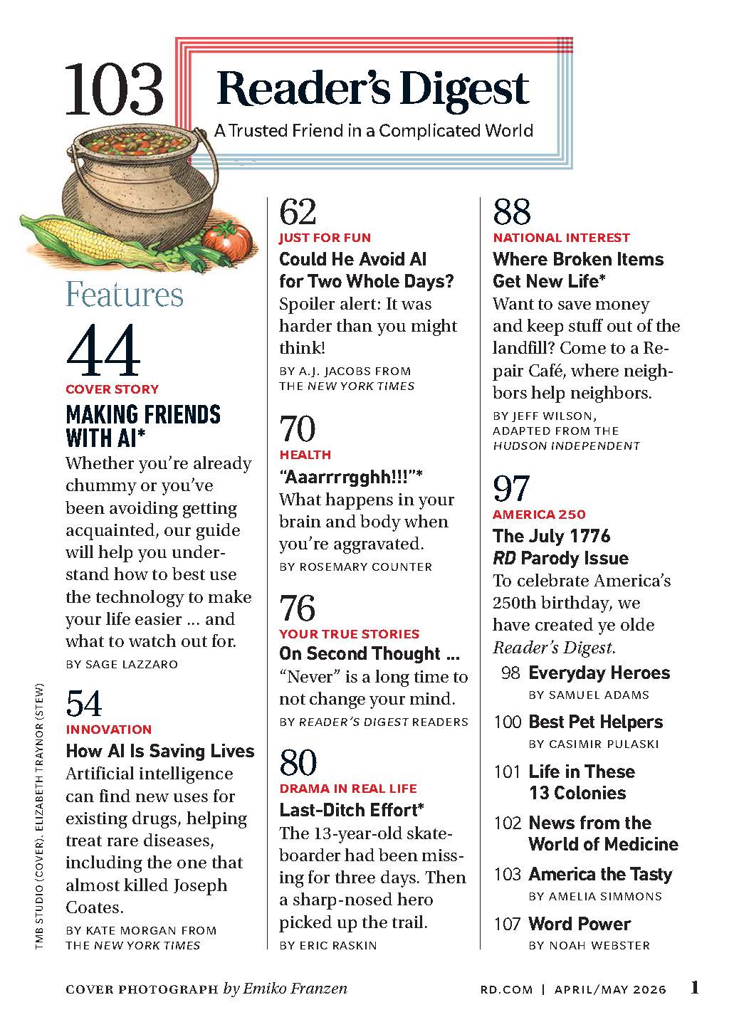 Reader's Digest - Making Friends With AI: Smart Steps & Safeguards, Free Fixes For Broken Stuff, The Science Of Aggravation, The Search For The Missing Skateboarder, Impulse Buying A Home & More!