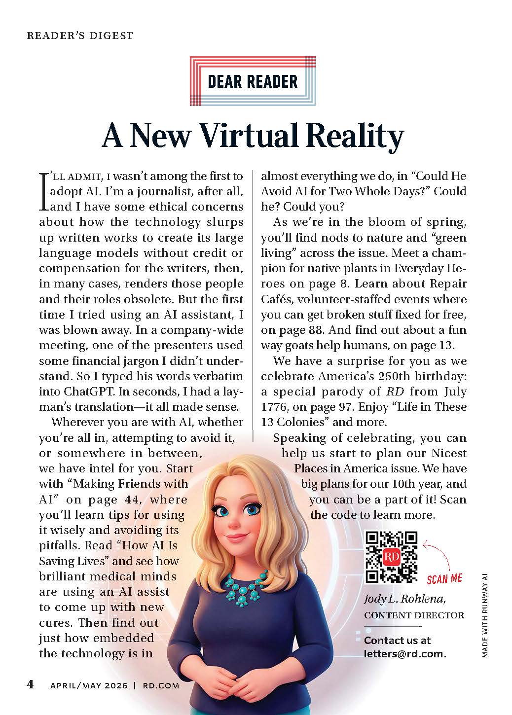 Reader's Digest - Making Friends With AI: Smart Steps & Safeguards, Free Fixes For Broken Stuff, The Science Of Aggravation, The Search For The Missing Skateboarder, Impulse Buying A Home & More!