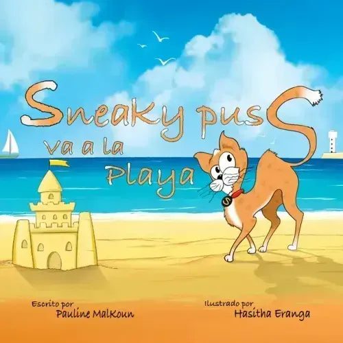 Sneaky Puss Goes to the Beach (Spanish Edition)