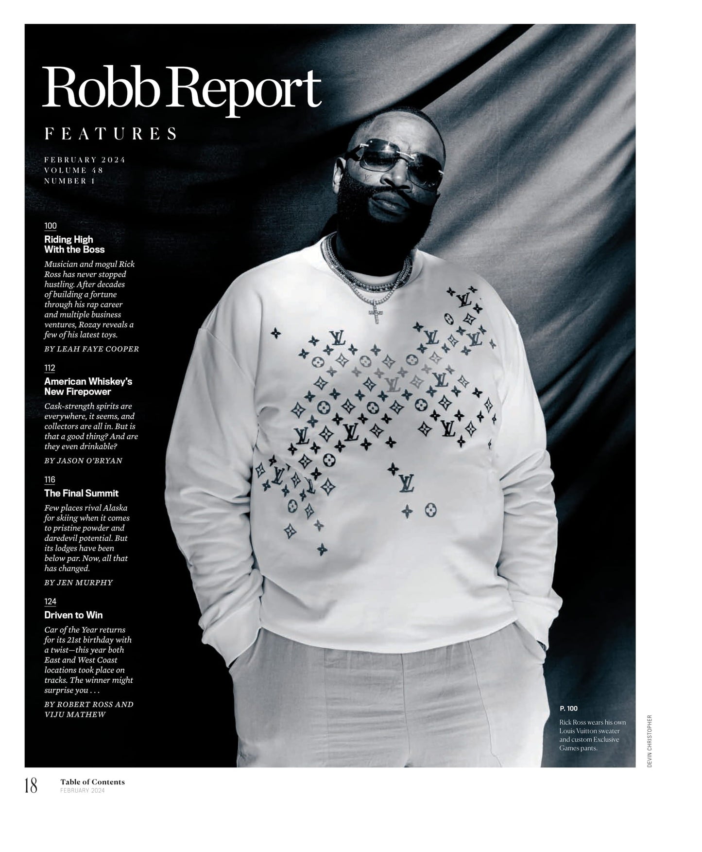 Robb Report - The Car Issue February 2024: Car Of The Year, Riding With Rick Ross, Keep Your Cigars In Style, American Whiskey's New Firepower, Japan Is A Winter Wonderland, Desert Modernism & More!