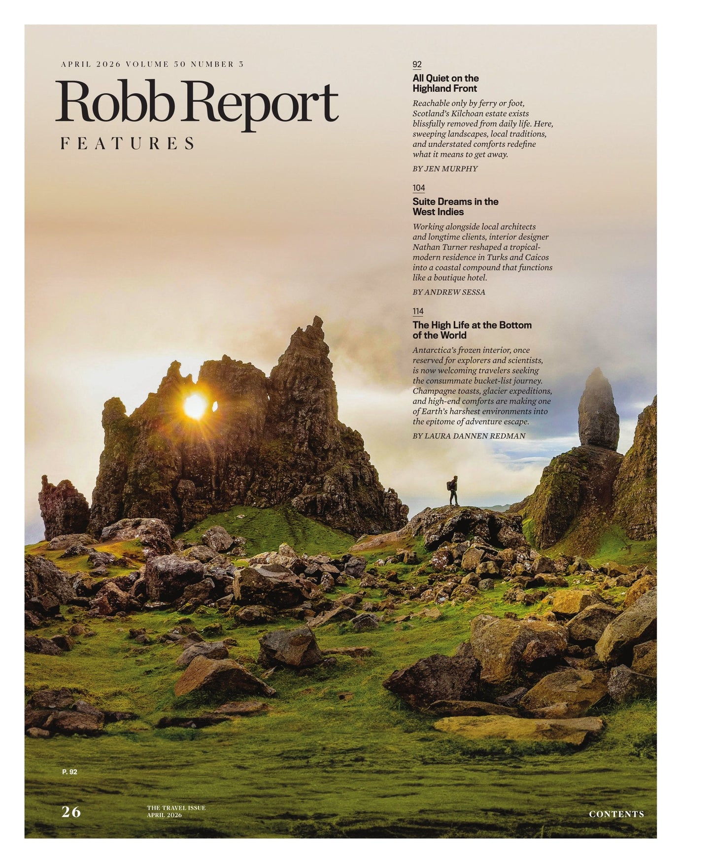 Robb Report - The Travel Issue April 2026: Suite Dreams In The West Indies, Scotland’s Kilchoan Estate, Luxury Solar Eclipse Trip, Antarctica’s New Luxury Travel Era, First-Class Reinvented & More!