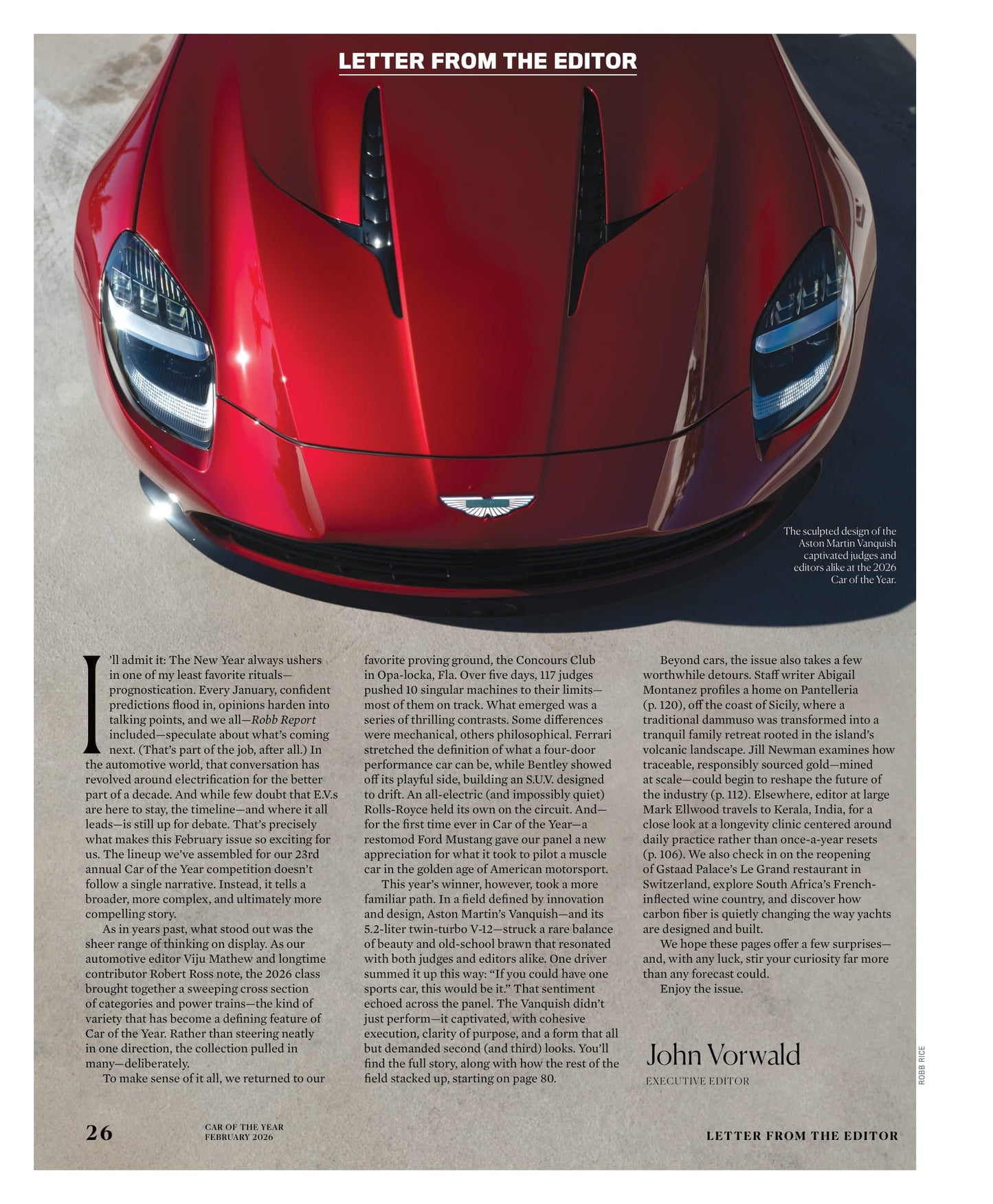Robb Report - Car Of The Year Issue February 2026: Top-Tier Drivers In This Year's Competition, Transparency Transforming The Gold Market, Bulgari's 1940s Revival, Gideon Appah's US Debut & More!