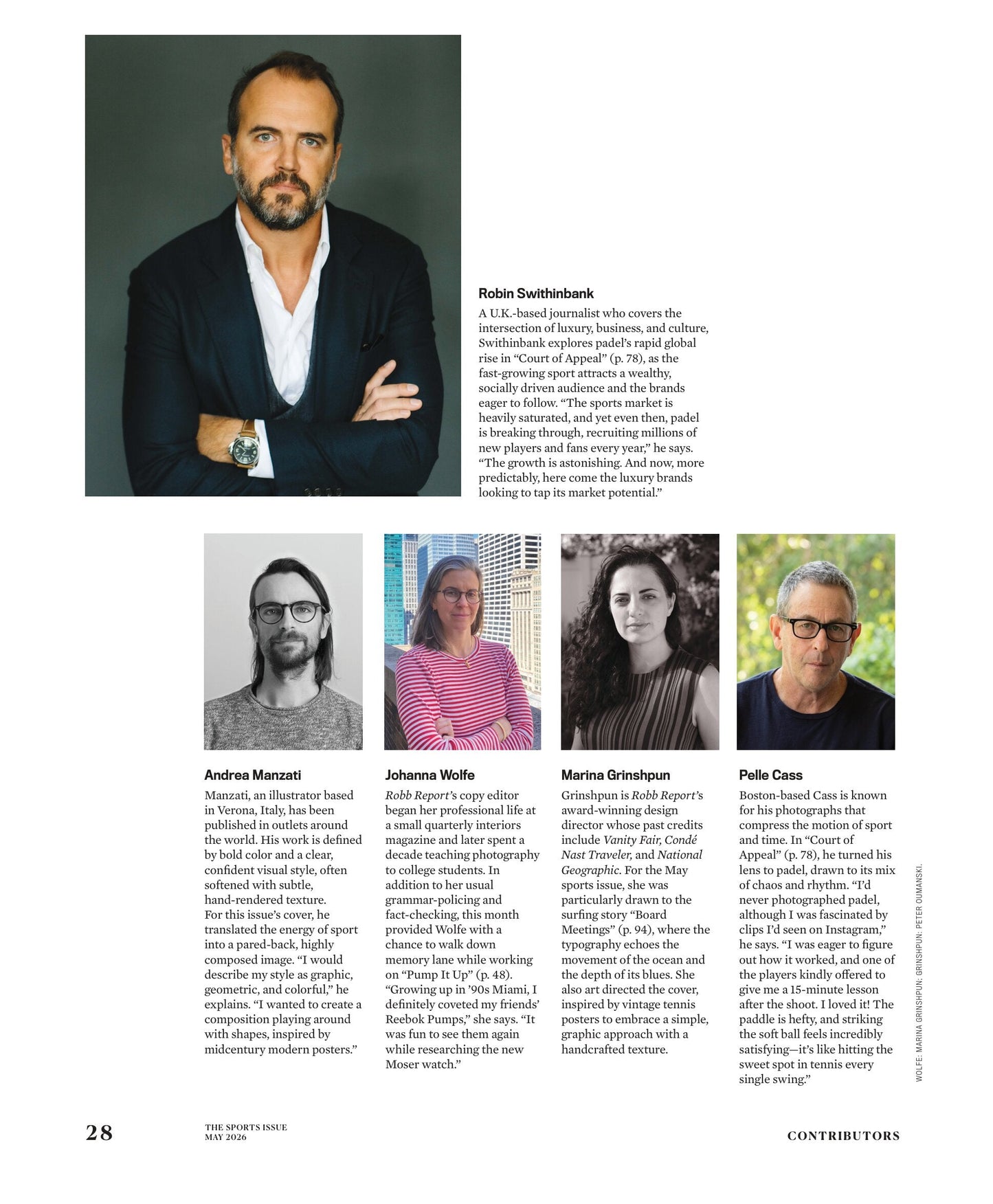 Robb Report - The Sports Issue May 2026: Padel's Court of Appeal, Taking Over Clubs, Resorts & More, Best Sneakers, Raising Sport Prospects, Hasselblad’s Newest Camera, Hermès Luxury Watches & More!