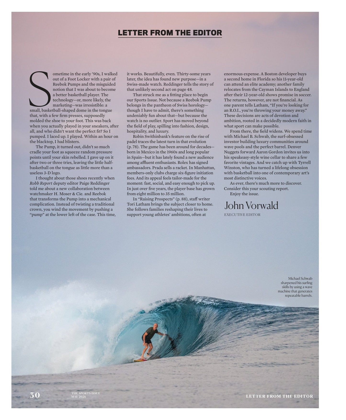 Robb Report - The Sports Issue May 2026: Padel's Court of Appeal, Taking Over Clubs, Resorts & More, Best Sneakers, Raising Sport Prospects, Hasselblad’s Newest Camera, Hermès Luxury Watches & More!