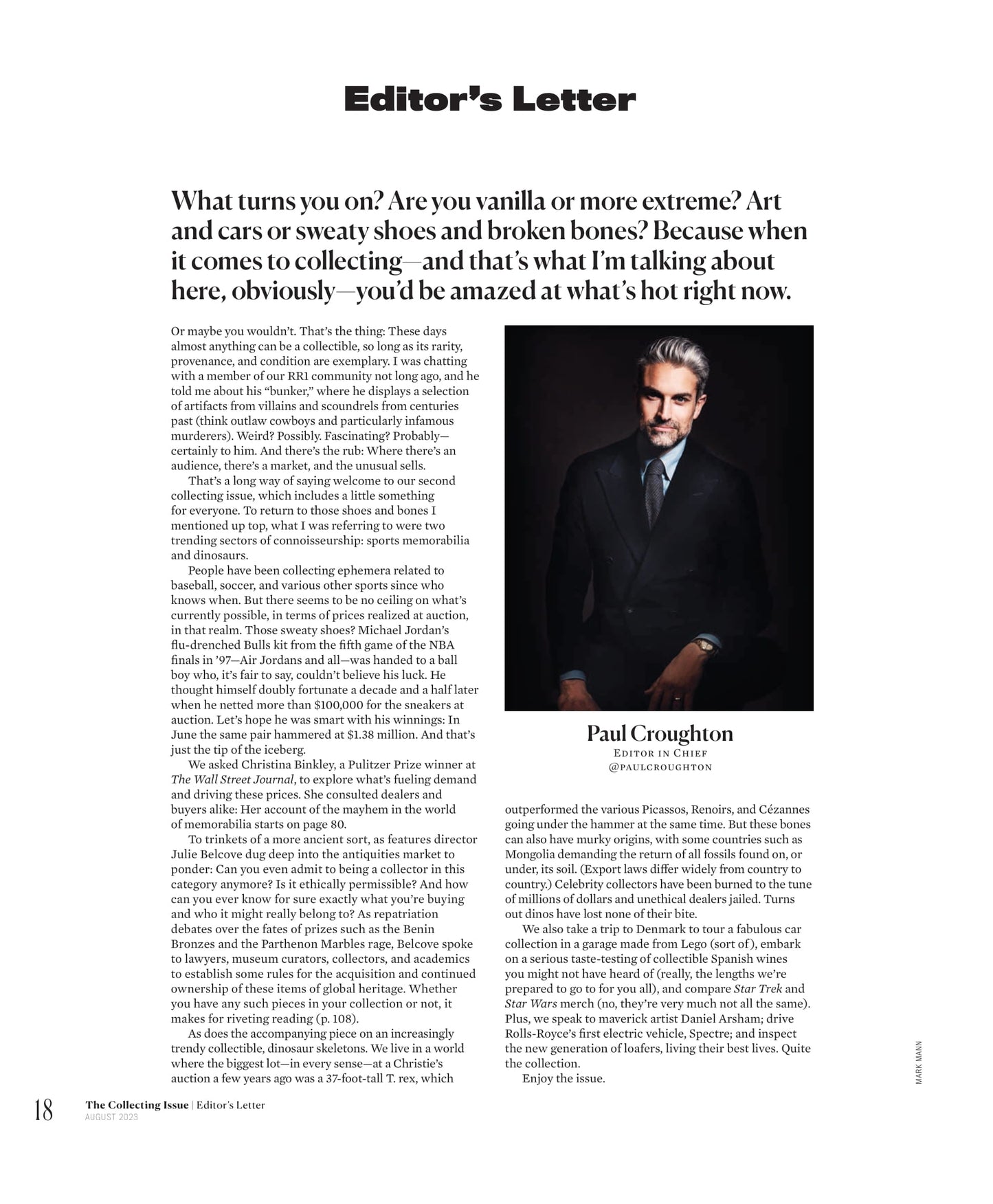 Robb Report - The Collecting Issue August 2023: Sports Memorabilia Record-Breaking Auction Prices, Inside Lego Heir 215,000 sqft Automotive Ecosystem, Challenging Grape Maturity Equals Quality & More!