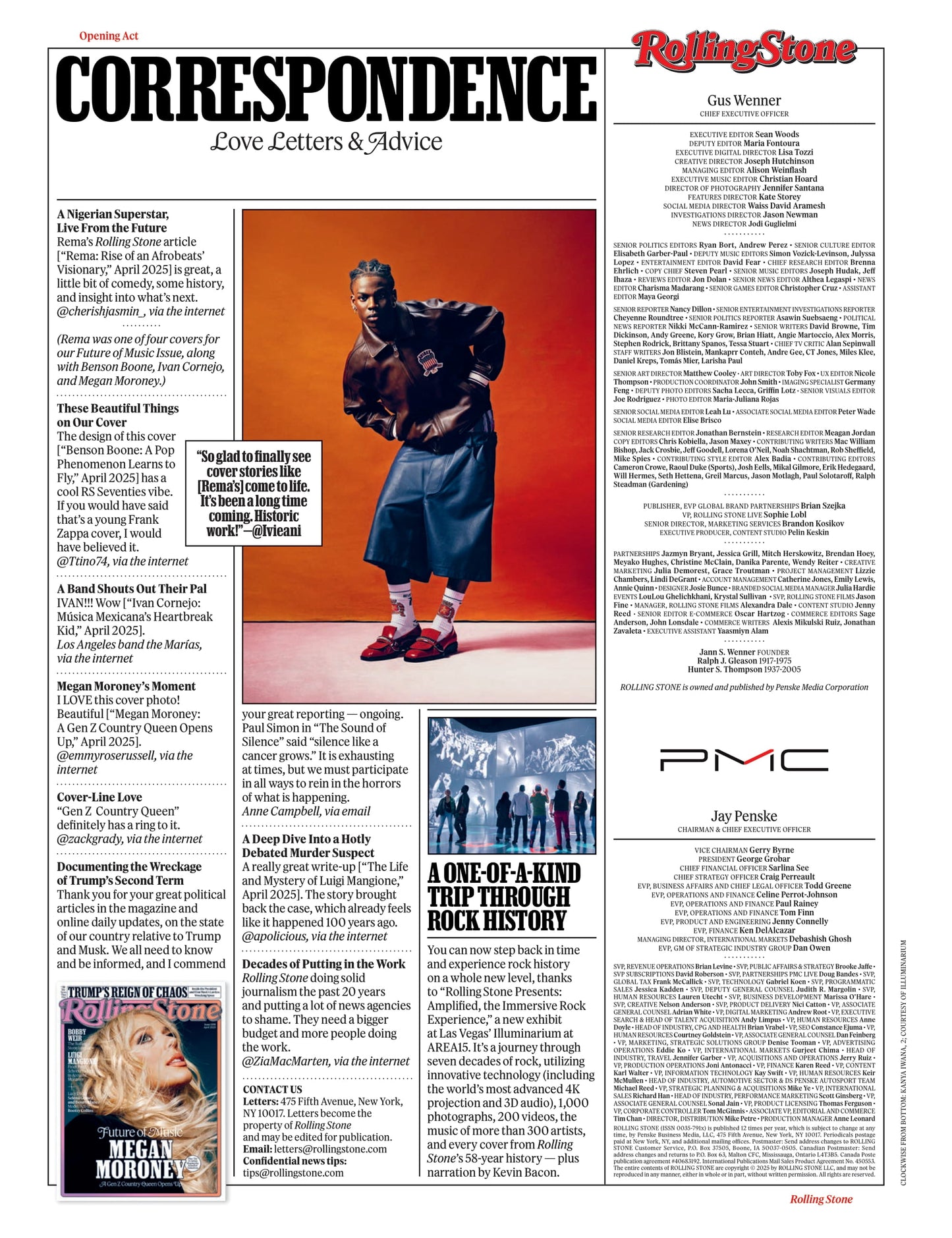 Rolling Stone - May 2025: Lil Wayne Lives By His Own Rules, Chaos & Carnage Of The First 100 Days, Battle For Greenland, Jimmy Kimmel's Interview, New Comedy All-Stars, Brian Tyree Henry & More!