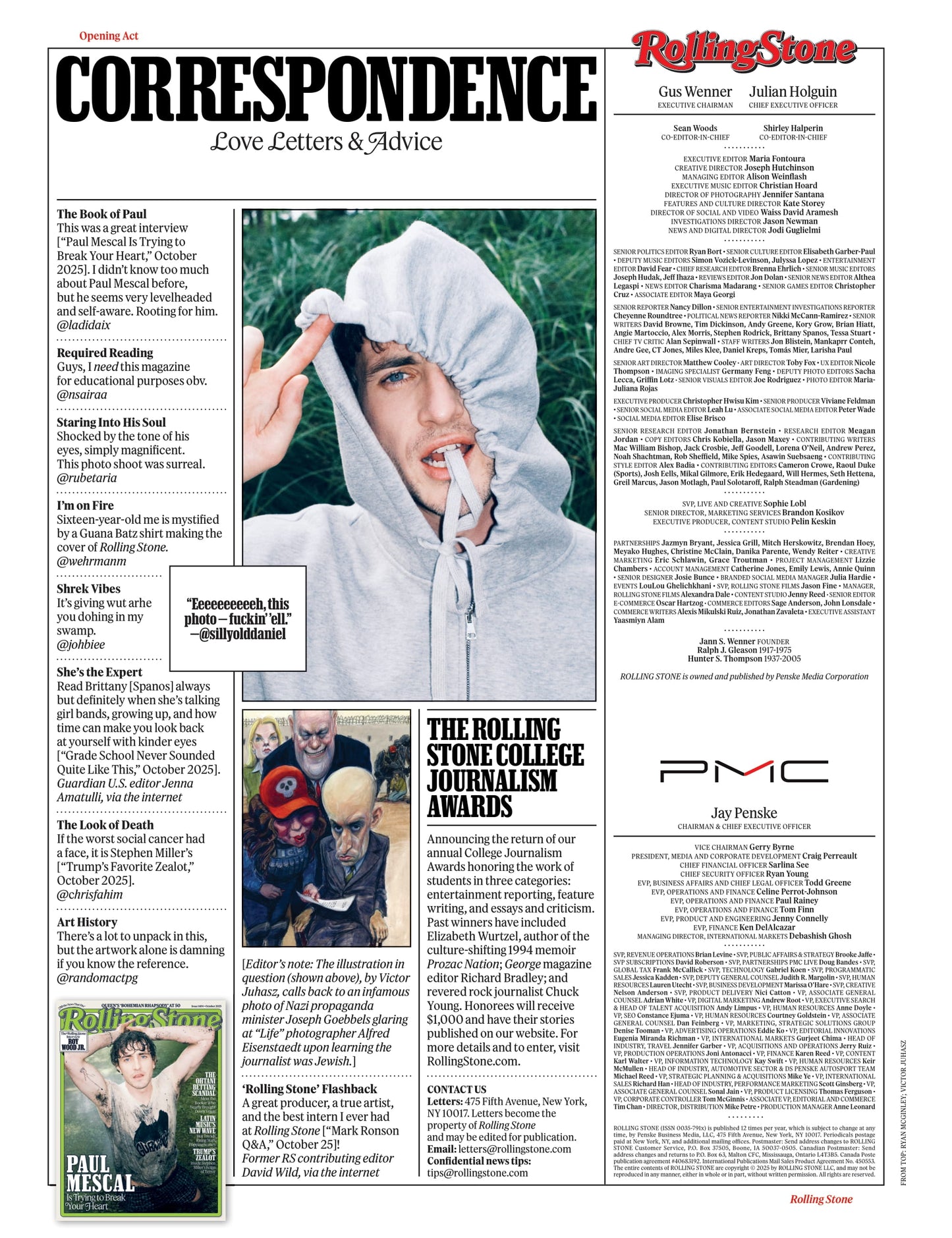 Rolling Stone - November 2025: Musicians On Musicians 2025, Jack Antonoff & Hayley Williams, Gracie Abrams & Cyndi Lauper, Inside The Wild World Of K-Pop Demon Hunters, Trump's New Crackdown & More!
