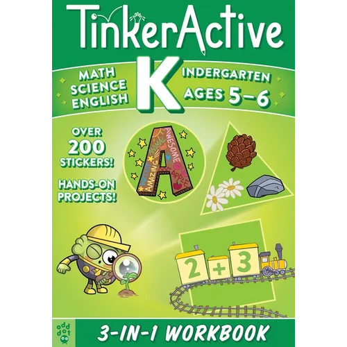 Tinkeractive Kindergarten 3-In-1 Workbook: Math, Science, English Language Arts