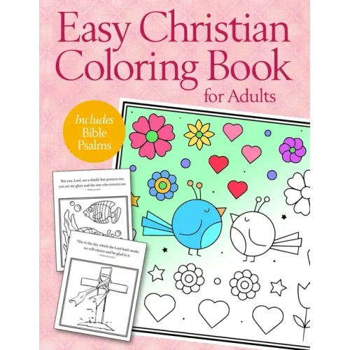 Easy Christian Coloring Book for Adults: Calming Large Print Psalms for Seniors and Beginners