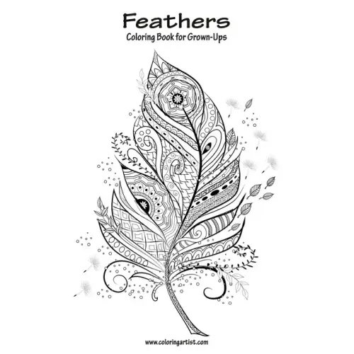 Feathers Coloring Book for Grown-Ups 1