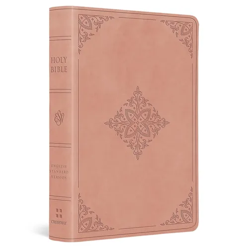 ESV Value Large Print Compact Bible (Trutone, Blush Rose, Fleur-De-Lis Design)