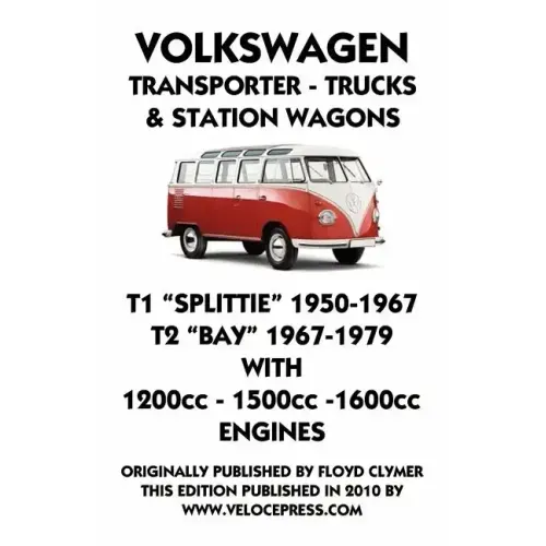 VOLKSWAGEN TRANSPORTER 1950-1979 1200cc - 1600cc WORKSHOP MANUAL