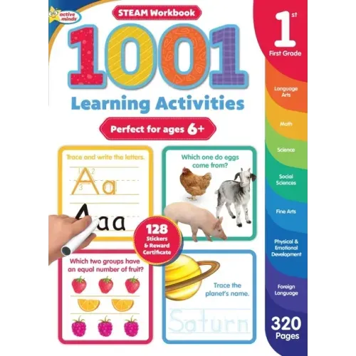 Active Minds 1001 First Grade Learning Activities: A Steam Workbook