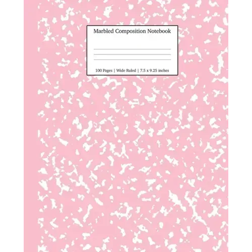 Marbled Composition Notebook: Pink Marble Wide Ruled Paper Subject Book