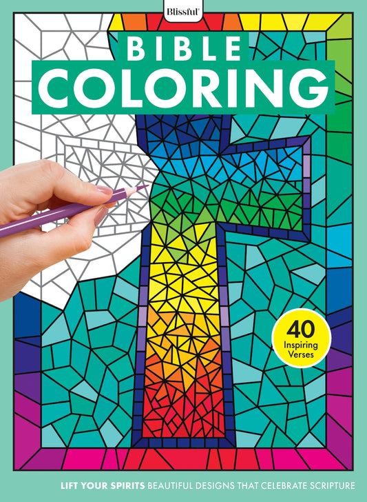 Bible Coloring - 40 Inspiring Verses: Spiritual Images, Bible, Scripture, Psalm, Christian Tenets, Prophets, Jerusalem, Cross, Dove, Lord, Adult Coloring Book, Creativity, Healing, De-Stress & Unplug!