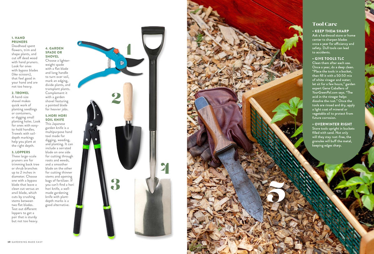 Gardening Made Easy - 125+ Garden Basics, Tips For Planting Flowers, Grow Veggies, Bulbs, Herbs, Trees, Borders, Soil, Containers, Lawn Maintenance, Tools, Watering, Design, Pollinators & Rose Guide!