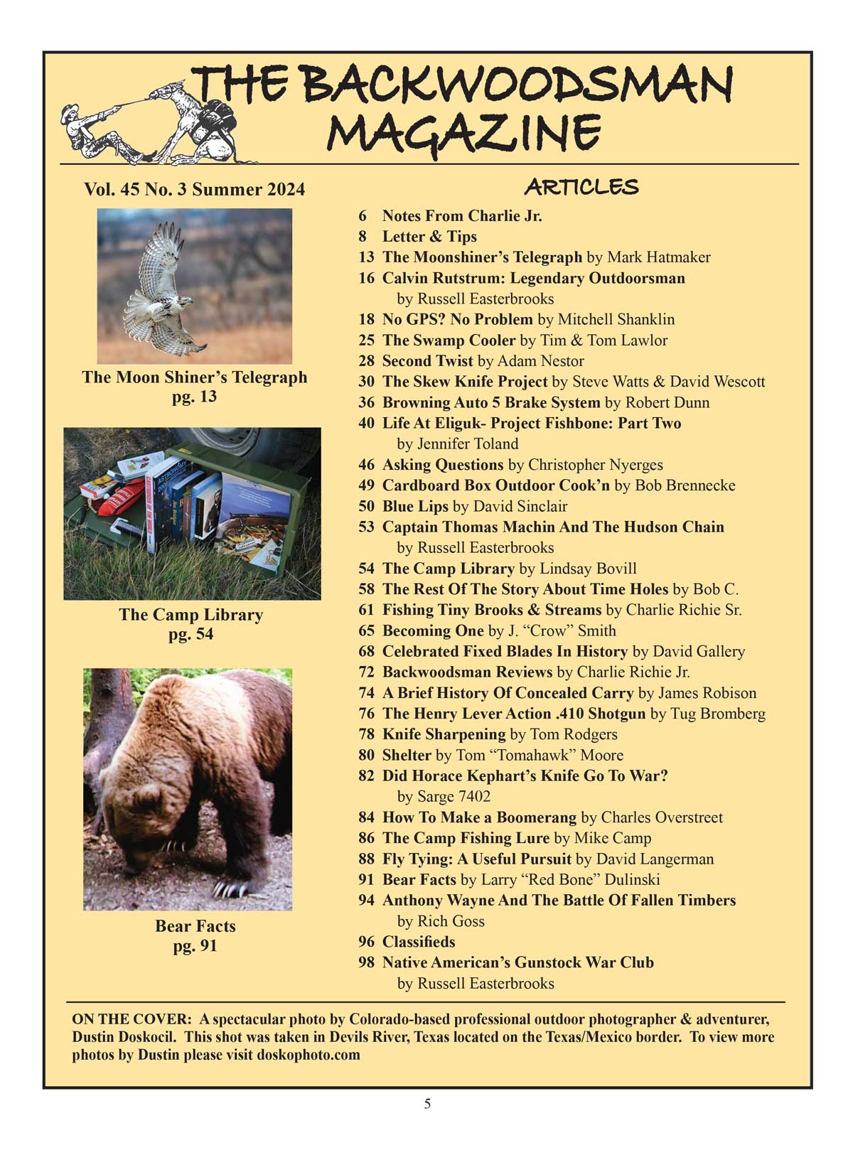 Backwoodsman - Summer 2024: Fishing Tiny Streams, Fixed Blades, The Moonshiners Telegraph, Navigating The Wilderness Without GPS, Outdoor Cooking, Shelter, Bear Facts, Fly Tying, Reviews & More!