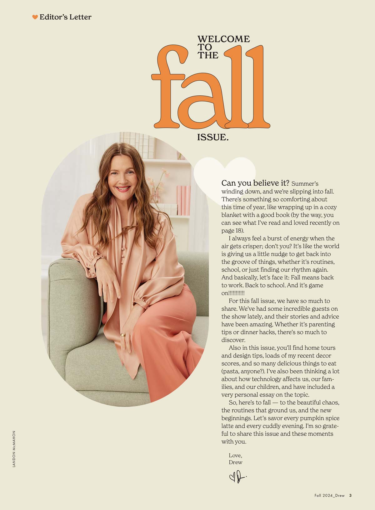 DREW Barrymore Magazine - Fall 2024: 73 New Decor, Beauty Trends, Parenting Personal Essay, Home, Food, School, Travel Guide, Love, Work, Interview Highlights With Janet Jackson, Emily Blunt & More!