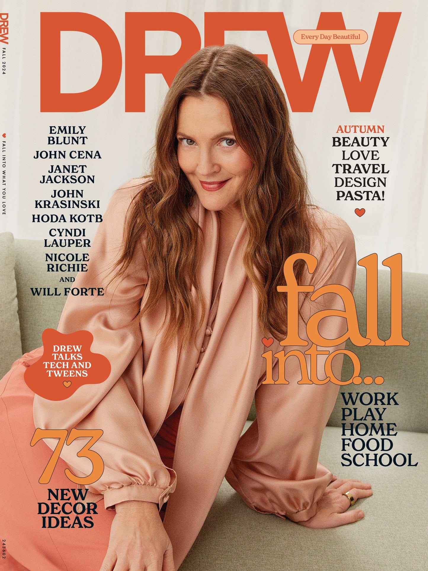 DREW Barrymore Magazine - Fall 2024: 73 New Decor, Beauty Trends, Parenting Personal Essay, Home, Food, School, Travel Guide, Love, Work, Interview Highlights With Janet Jackson, Emily Blunt & More!