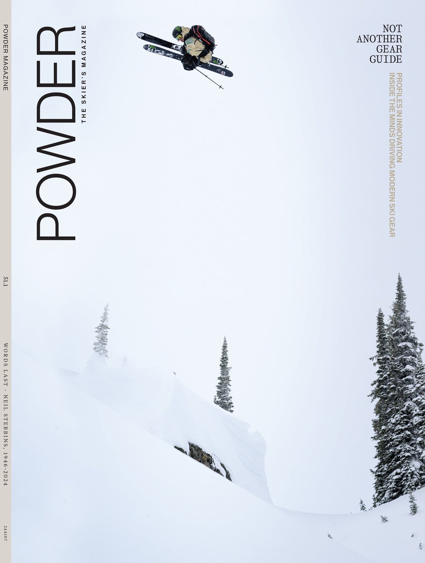 Powder - The Skier's Magazine: Gear Guide, Minds Behind Innovation, Collabs, Bryce James Vintage Ski Collection, Adaptive Athletes Revolutionizing Their Equipment, Sustainable Practices & More!