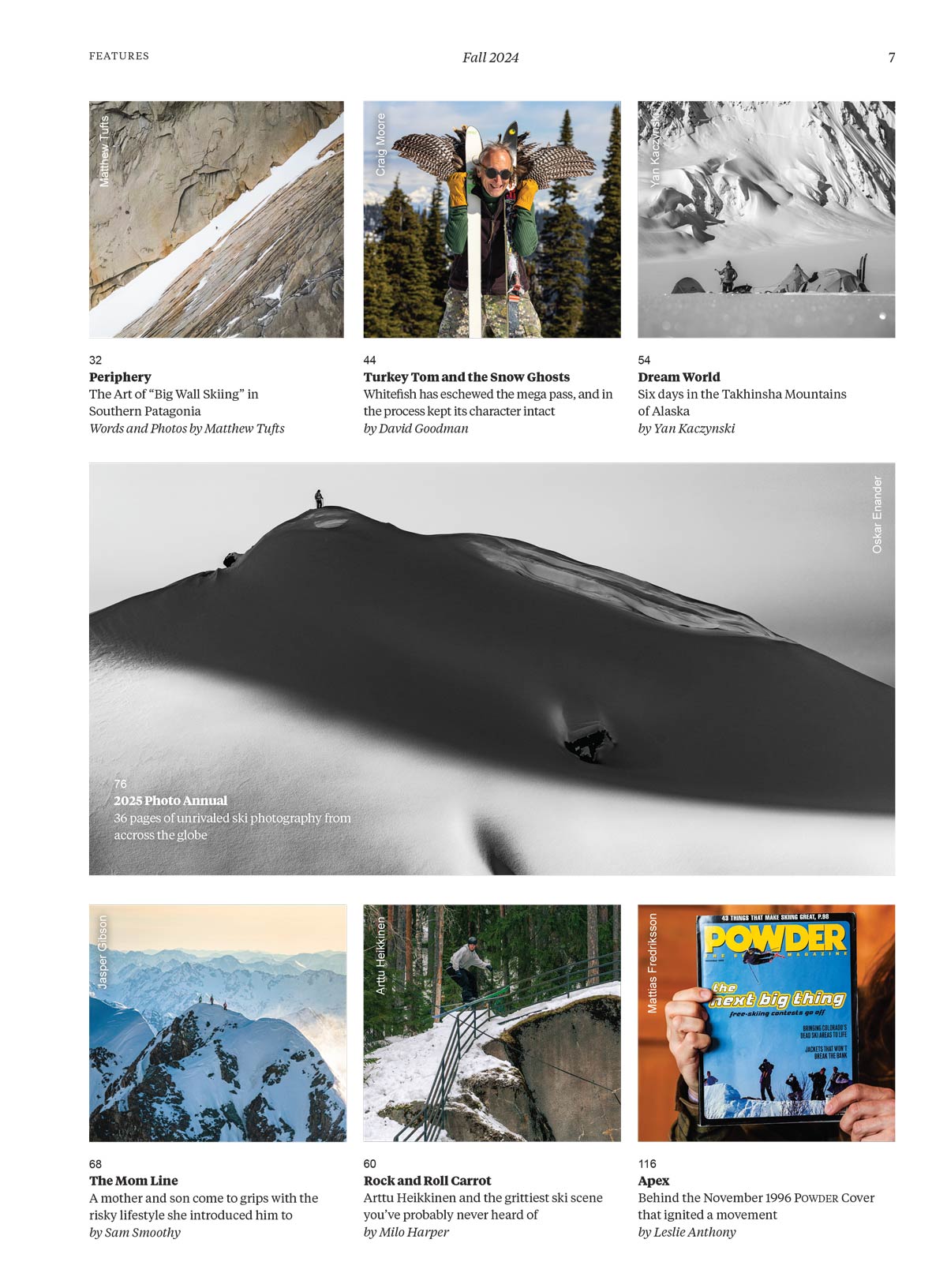 Powder: The Skier's Magazine - 2025 Photo Annual: Big Wall Skiing In Patagonia, Stunning Visuals & Epic Stories, Gritty Scenes & Inspiring Adventures From Whitefish To Alaska’s Takhinsha Mountains!